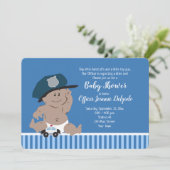 Polizeibeamter Polizist Einladungen Dunkle Haut (Stehend Vorderseite)