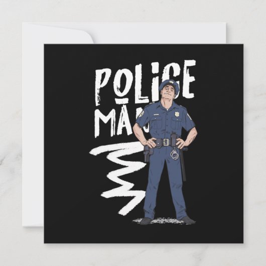 Polizeibeamter Polizist Gift Einladung (Vorderseite)