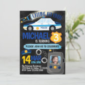 Polizeibeamter Polizist Polizist Geburtstagspartei Einladung (Stehend Vorderseite)