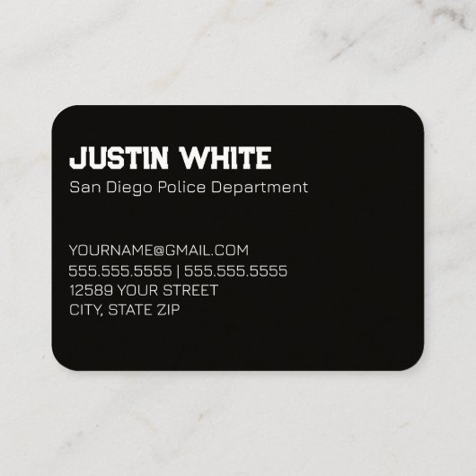 Polizeibeamter QR Code Business Card Visitenkarte (Rückseite)