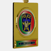 Polizeibeamter Remüde Weihnachtsschmuck Banner-Ornament Gold (Rechts)