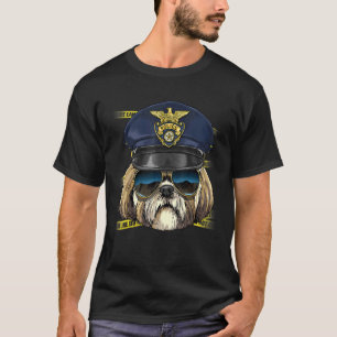 Polizeibeamter Shih Tzu Polizist Crime Scene K9 Pu T-Shirt