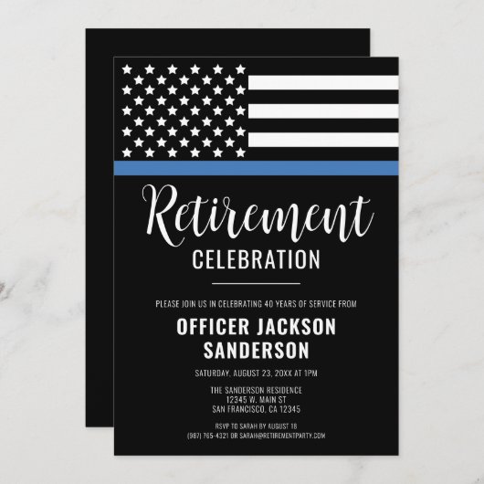 Polizeibeamter Strafverfolgung Einladung (Vorne/Hinten)