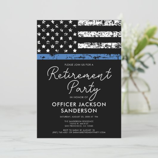 Polizeibeamter Strafverfolgung für das Party Einladung (Stehend Vorderseite)