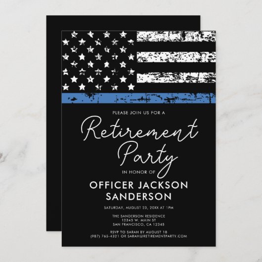 Polizeibeamter Strafverfolgung für das Party Einladung (Vorne/Hinten)