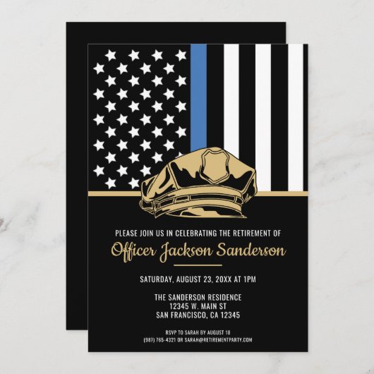 Polizeibeamter - Strafvollzug Einladung (Vorne/Hinten)