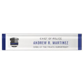 Polizeibeamter Thin Blue Line Abzeichen Polizeiabt Namensplakette (Vorderseite)