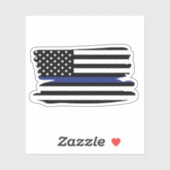 Polizeibeamter Thin Blue Line Flag Aufkleber (Blatt)