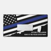Polizeibeamter Thin Blue Line Flag Custom Schreibtischunterlage (Tastatur & Maus)