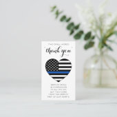 Polizeibeamter Thin Blue Line Flag Herzlichen Dank Visitenkarte (Stehend Vorderseite)