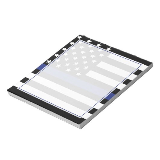 Polizeibeamter Thin Blue Line Flag Notizblock (Rotiert)