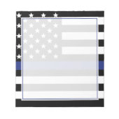 Polizeibeamter Thin Blue Line Flag Notizblock (Vorderseite)