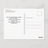 Polizeibeamter Thin Blue Line Flag Vielen Dank Postkarte (Rückseite)