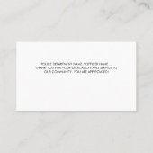 Polizeibeamter Thin Blue Line Flag Vielen Dank Visitenkarte (Rückseite)