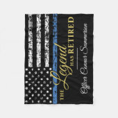 Polizeibeamter - Thin Blue Line-Flagge Fleecedecke (Vorderseite)