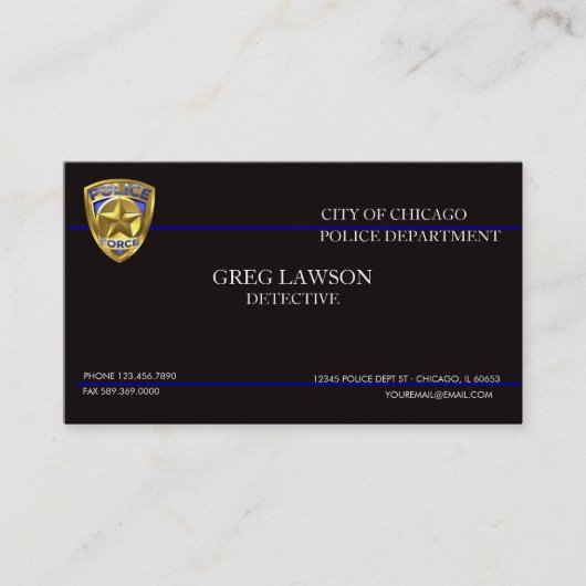 Polizeibeamter Thin Blue Line Flaggen Strafverfolg Visitenkarte (Vorderseite)