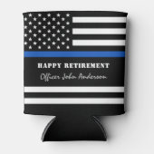 Polizeibeamter Thin Blue Line glückliche Pensionie Dosenkühler (Vorderseite)