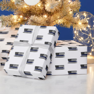 Polizeibeamter Thin Blue Line Polizist Geschenkpapier