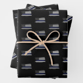 Polizeibeamter Thin Blue Line Polizist Geschenkpapier Set (Beispiel)