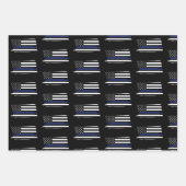 Polizeibeamter Thin Blue Line Polizist Geschenkpapier Set (Vorderseite)