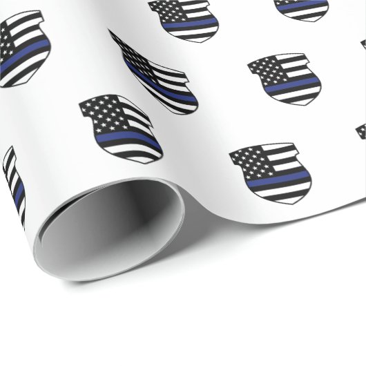 Polizeibeamter Thin Blue Line Polizist Polizeidien Geschenkpapier (Rolleneckpunkt)