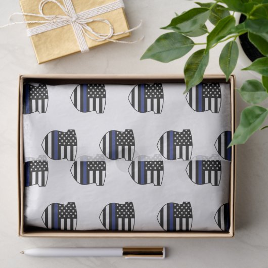 Polizeibeamter Thin Blue Line Polizist Polizeidien Seidenpapier (Geschenk)