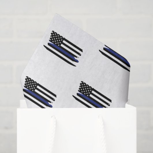 Polizeibeamter Thin Blue Line Polizist Seidenpapier (Geschenk Tasche)