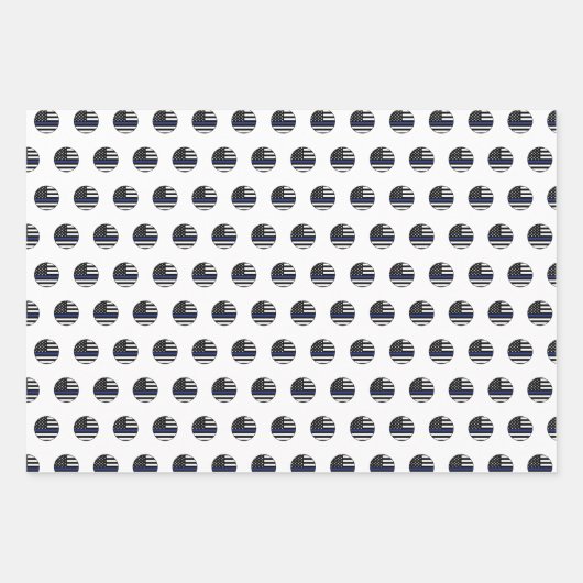 Polizeibeamter Thin Blue Line Polizist Strafverfol Geschenkpapier Set (Vorderseite 3)