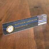 Polizeibeamter Thin Blue Line Sergeant Uhrenname Namensplakette (Seite)