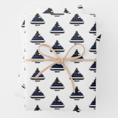 Polizeibeamter Thin Blue Line Weihnachtsbaum Geschenkpapier Set (Beispiel)