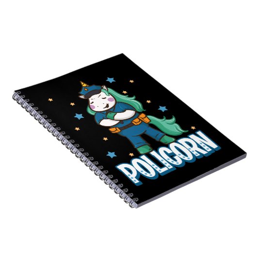 Polizeibeamter Unicorn Polizeibeamter Funny Horse Notizblock (Rechte Seite)