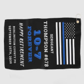 Polizeibeamter Vorzeigegeschenk dünne blaue Linie Golfhandtuch (Horizontal)