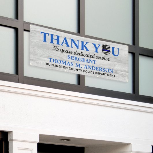 Polizeibeamter - Zurückstellung Danke Banner (Äußeres Gebäude)
