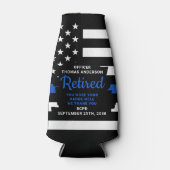 Polizeibeamter Zurückstellung Thin Blue Line Flaschenkühler (Vorderseite)