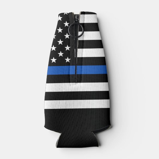 Polizeibeamter Zurückstellung Thin Blue Line Flaschenkühler (Rückseite)