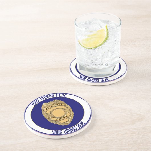 Polizeibeamtes Abzeichen Getränkeuntersetzer (Seite)