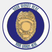 Polizeibeamtes Abzeichen Runder Aufkleber (Vorderseite)