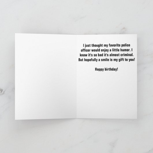 Polizeibeamtin Funny Birthday Karte (Innenseite)
