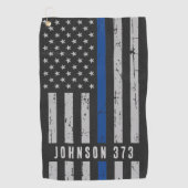 Polizeibeamtin Thin Blue Line Golfhandtuch (Vorderseite)