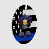 Polizeibeamtin Thin Blue Line Ornament (Vorderseite)