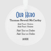 Polizeibeamtin Thin Blue Line Ornament (Rückseite)