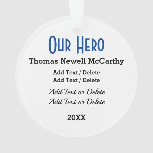 Polizeibeamtin Thin Blue Line Ornament (Rückseite)