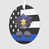 Polizeibeamtin Thin Blue Line Ornament (Vorderseite)