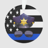 Polizeibeamtin Thin Blue Line Ornament (Vorderseite)