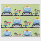 Polizeibeauftragter des Cartoon Geschenkpapier (Flach)