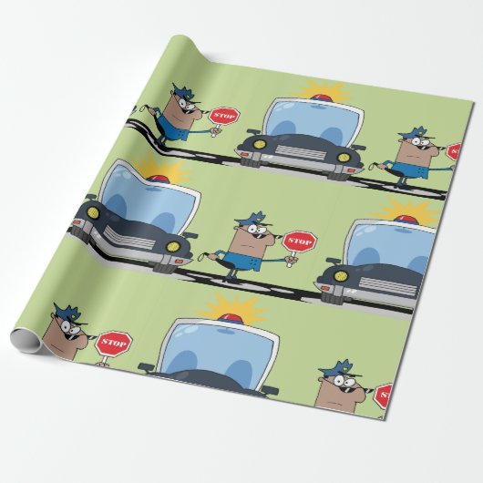 Polizeibeauftragter des Cartoon Geschenkpapier (Ungerollt)