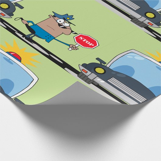 Polizeibeauftragter des Cartoon Geschenkpapier