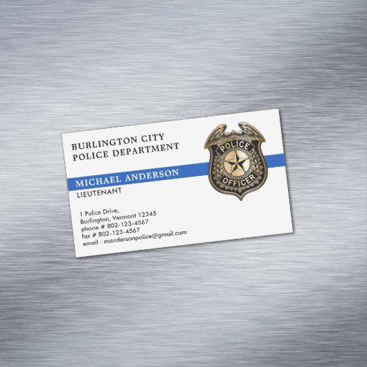Polizeibeauftragter für das Abzeichen von Sonderlo Magnetische Visitenkarte (Beispiel)