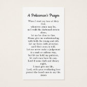 Polizeibeerdigung Gebet-Karte gefallen Offizier Ge (Rückseite)