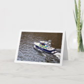 Polizeiboot an der Themse, London Karte (Vorderseite)